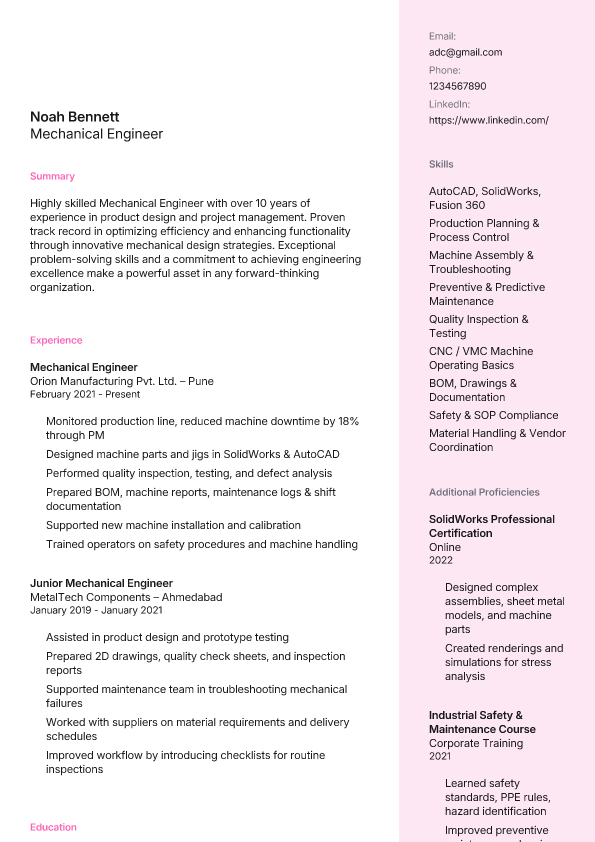 resume template